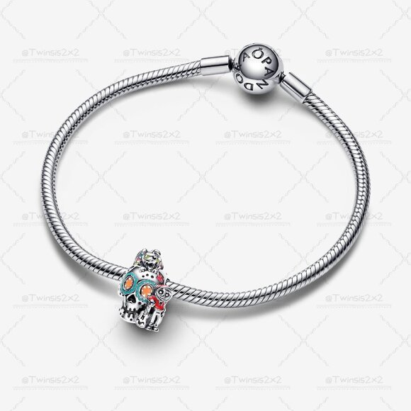 Pandora Disney Pixar Coco Miguel & Dante Skull Glow-in-the-dark Charm - Picture 4 of 5
